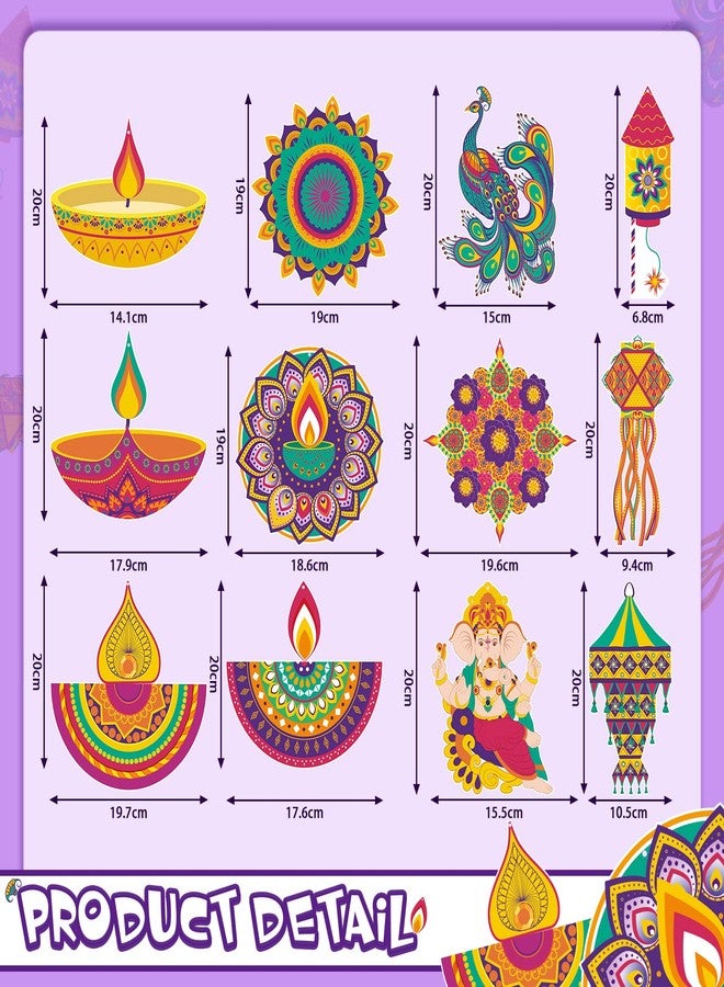 Lincia 38 Pcs Diwali Party Decorations for Home Happy Diwali Banner Deepavali Hanging Swirls Kit Festival Lights Party Decorations Indian Party Supplies Indoor Outdoor Decor - Image 3