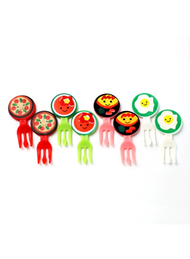 Japanese Cartoon Fruit Fork Cute Animal Fruit Fork Children Baby Special Fruit Sign Wholesale-Color:8pc Fruit Fork/smiley Opp Pack  - Image 1