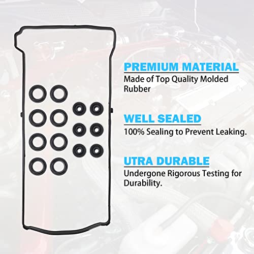 MNJWS Valve Cover Gasket Set - Compatible with 2.0L 2.3L 2.4L 2002-2015 Honda Accord, Civic, CR-V, Element, Crosstour, Acura CSX, ILX, RDX, RSX, TSX - Replace VS50614R, 12341-R40-A00 - Image 5