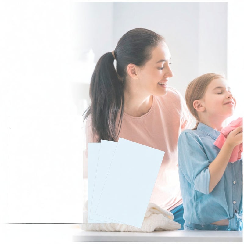 ورقة فقاعات الغسيل - أقراص غسيل مركزة لتنظيف وإزالة البقع مع رائحة مستمرة لحماية الملابس لإزالة البقع من الطعام المزعج في المنزل (لون أبيض) - Image 2