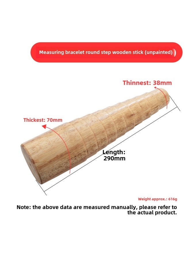 Plastic Bracelet Stick Bracelet Wooden Stick Measurement Wooden Stick Plastic Expansion Correction Repair Wrist Size Size Tool-Model:Bracelet Round Step Wooden Stick (Unpainted  - Image 1