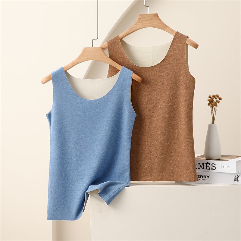 German Velvet Thermal Vest Women'S New Ab Fleece-Lined Slim-Fit Sleeveless Base Shirt Suspender Top - Image 4