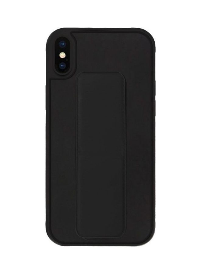 Protective Back Cover With Finger Grip Stand For Apple iPhone XS/X Black - Image 1