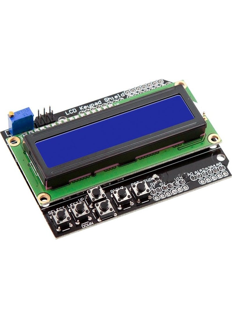 TLS Robotics 1602 LCD Keypad Shield 16x2 Screen Compatible with Arduino