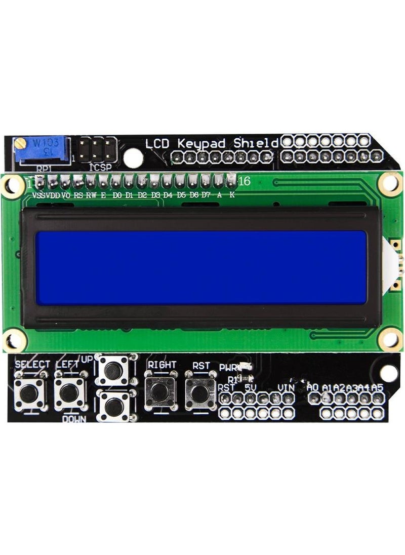 TLS Robotics 1602 LCD Keypad Shield 16x2 Screen Compatible with Arduino