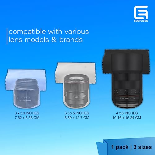 ECO-FUSED EcoFused Camera Lens Pouches Microfiber Lens Cloth Bag 4 Pack Soft Camera Wraps for MultiSized Lenses and Accessories Camera Bag Inserts Home Travel Photography BlackGrayBlue - Image 3