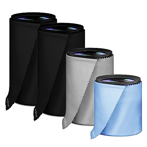 ECO-FUSED EcoFused Camera Lens Pouches Microfiber Lens Cloth Bag 4 Pack Soft Camera Wraps for MultiSized Lenses and Accessories Camera Bag Inserts Home Travel Photography BlackGrayBlue - Image 1