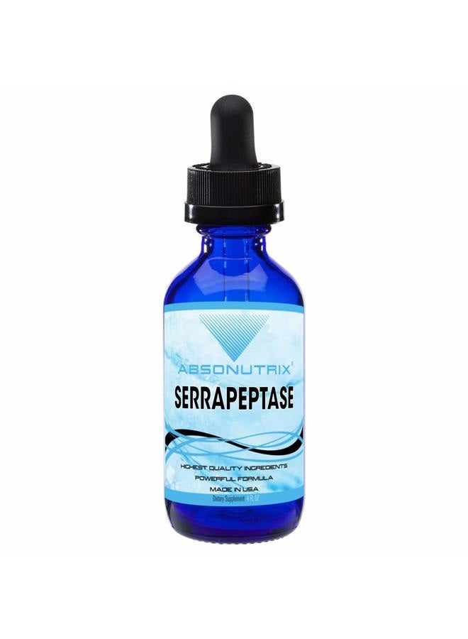 Absonutrix Serrapeptase Enzyme 583mg,125000 spu, 4 Oz drops, 200 Servings, Made in USA, Quick Absorption, Quality Ingredients, Third-Party Tested, Non-GMO, GMP Certified, Cruelty Free Products - Image 1