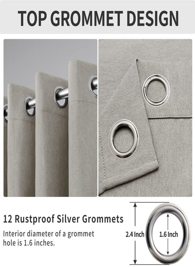 إيزي-جوينج ستارة معتمة سهلة الاستخدام بمظهر الكتان، مقاس 100 × 84 بوصة، ستارة عريضة للغاية لباب الفناء المنزلق، ستارة عازلة للحرارة لغرفة النوم وغرفة المعيشة (لوحة واحدة، لون طبيعي). - Image 5