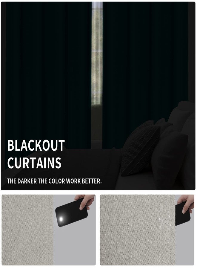 إيزي-جوينج ستارة معتمة سهلة الاستخدام بمظهر الكتان، مقاس 100 × 84 بوصة، ستارة عريضة للغاية لباب الفناء المنزلق، ستارة عازلة للحرارة لغرفة النوم وغرفة المعيشة (لوحة واحدة، لون طبيعي). - Image 3