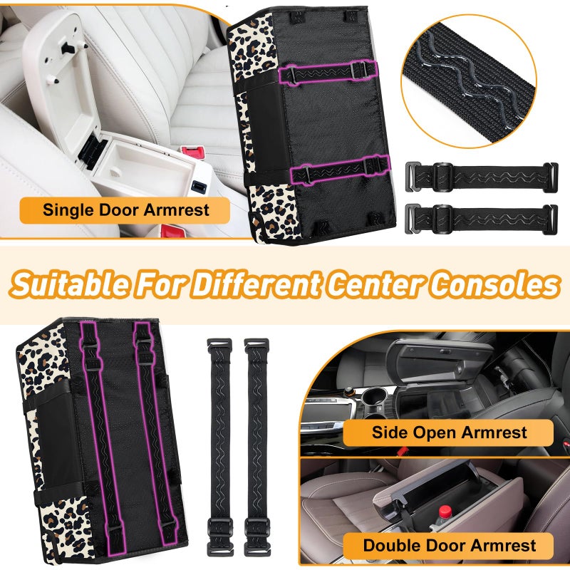 NECKORY Portable Dog Car Seat for Small Dogs - Adjustable Safety Leash, Washable Cushion & Storage Pocket - Pet Booster Seat for Car Travel- Leopard - Image 4