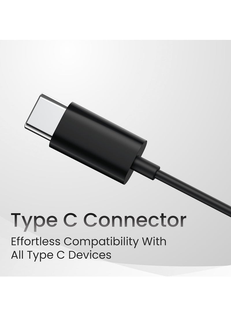 بيوينتي سماعات أذن سلكية كلاسيكية بمنفذ USB-C مزودة بميكروفون وعناصر تحكم مدمجة وصوت ستيريو عالي الدقة وكابل متين بطول 1.2 متر متوافق مع الهواتف الذكية والأجهزة اللوحية وأجهزة الكمبيوتر المحمولة - TE-169 - Image 3