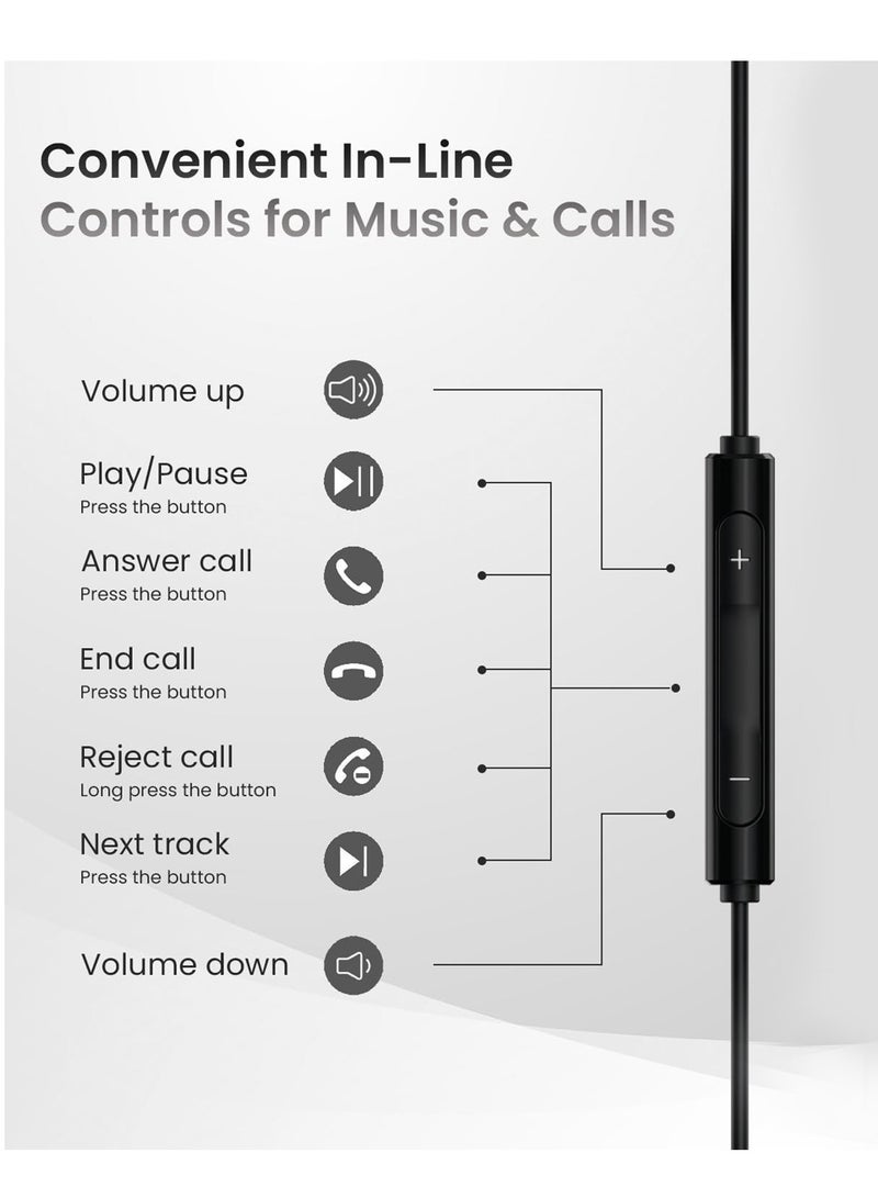 بيوينتي سماعات أذن سلكية كلاسيكية بمنفذ USB-C مزودة بميكروفون وعناصر تحكم مدمجة وصوت ستيريو عالي الدقة وكابل متين بطول 1.2 متر متوافق مع الهواتف الذكية والأجهزة اللوحية وأجهزة الكمبيوتر المحمولة - TE-169 - Image 5