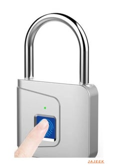 JAJEEK "Anti-Theft Fingerprint Padlock, Smart Fingerprint Padlock, Portable Intelligent Lock, Waterproof USB Charging Small Smart Padlock for Cabinet, Luggage, Gym, Suitcase, School, Bike, Black"  - Image 2