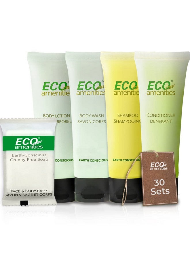 ECO Amenities 150 Piece Hotel Toiletries Set5In1 Travel Toiletries Include 30Ml Shampoo Conditioner Body Lotion Body Wash And 28G Soap (30 Each)Perfect For Hotels Airbnb And Hospitality - Image 1