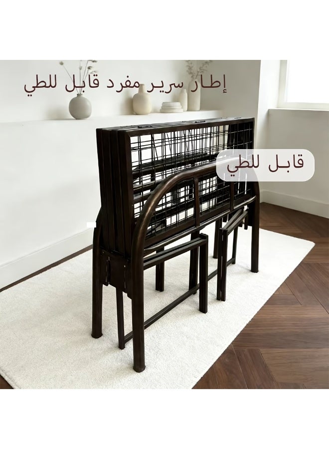 بلاكو إطار سرير معدني قابل للطي، تصميم موفر للمساحة مع منصة دعم مرتفعة - Image 3