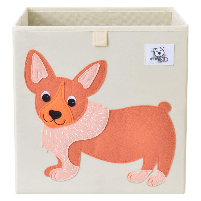 CLCROBD Foldable Animal Cube Storage Bins Fabric Toy BoxChestOrganizer for ToddlerKids Nursery Playroom 13 inch Dog