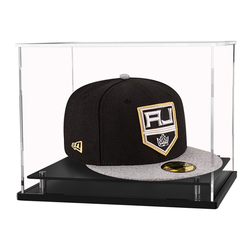 WANLIAN Clear Hat Display CaseSelfAssembly Acrylic Baseball Cap Holder Stand with Stainless Steel Risers Perfect for Sports Caps Mini Helmets Assembly Required - Image 2