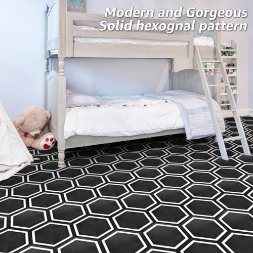 Art3d 30-Pack Hexagon Peel and Stick Flooring Tile Marble Look, Self Adhesive Waterproof Vinyl Floor Tile for Kitchen Bathroom Living Room Bedroom, 11.8" x 10.2" Black Marble - Image 3