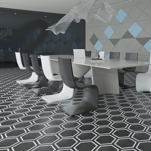 Art3d 30-Pack Hexagon Peel and Stick Flooring Tile Marble Look, Self Adhesive Waterproof Vinyl Floor Tile for Kitchen Bathroom Living Room Bedroom, 11.8" x 10.2" Black Marble - Image 5