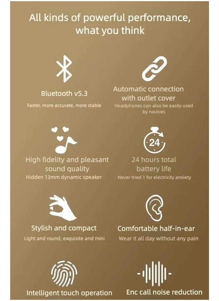 Generic Bluetooth Earphones, Noise Cancellation True Wireless Earbuds, 13mm Drivers, 28H Playtime, IPX7, Bluetooth V5.4, 2 Mics for AI Clear Calls, White  - Image 3