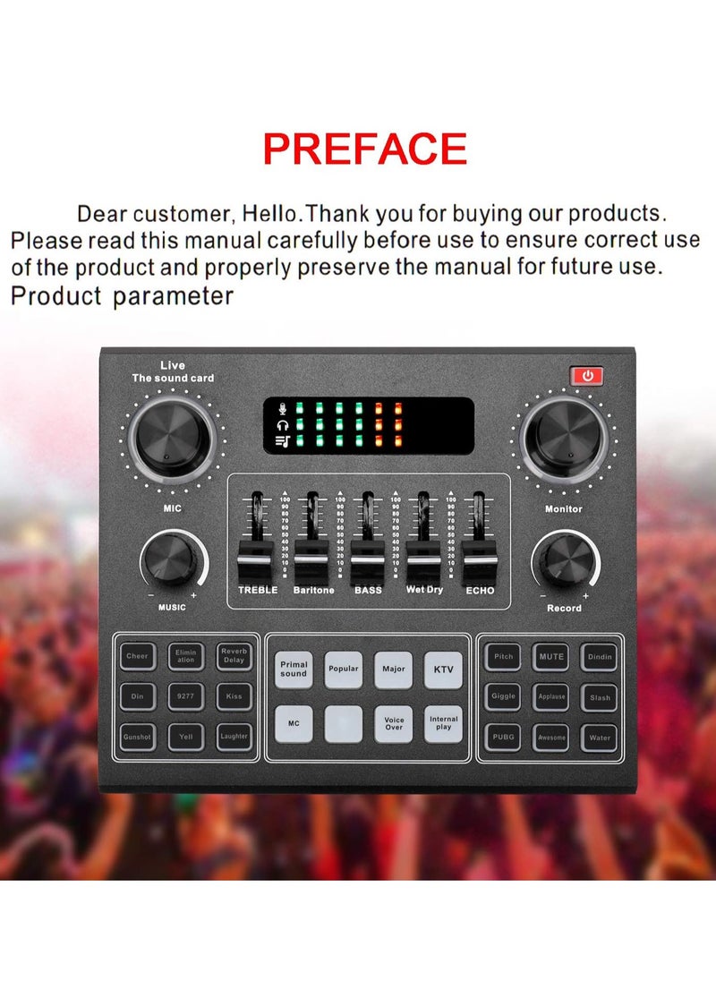 ELTRAZONE Multifunctional Live V9 Sound Card and BM800 Suspension Microphone Kit Broadcasting Condenser Microphone Set Intelligent Webcast Live Sound Card for Computers and Mobile  - Image 3