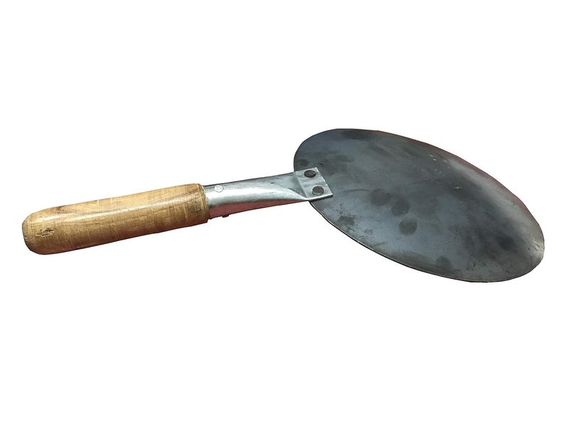 ENGARC Indian Iron Tawa with Wooden Handle 9inch to 14inch 14 inch Biggest Tawa - Image 5