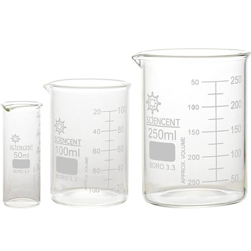 SCIENCENT WITH DEVICE SCIENCENT Glass Beaker 50ml, 100ml, 250ml (Set of 3) - Image 1