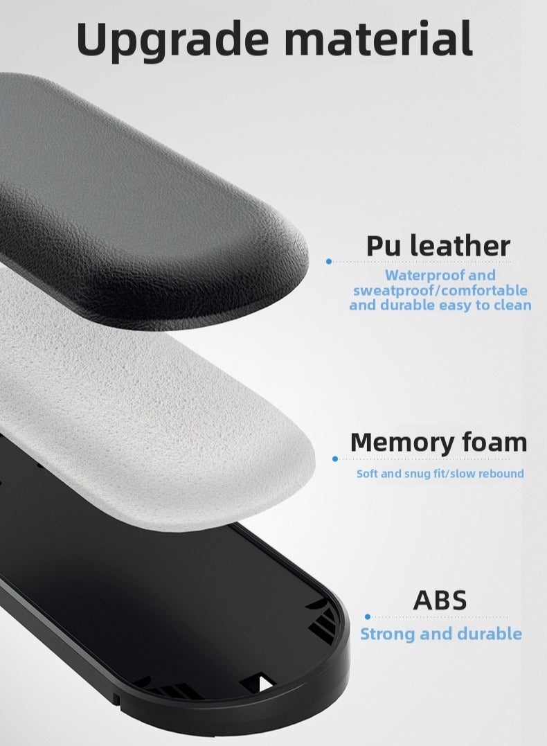 oimaster Keyboard Wrist Rest – Ergonomic Memory Foam PU Leather Pad, Soft & Foldable, Adjustable Length & Angle, Non-Slip ABS Base, Waterproof & Sweatproof, Comfortable Keyboard Hand Support, Wrist Mouse Pad - Image 2
