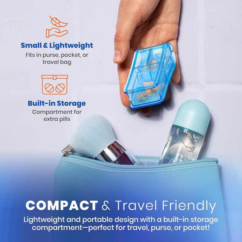 MEDca Pill Cutter V Grip Pill Crusher and Cutter for Vitamins Big Small Pills and Medication Transparent Pill Splitter with Pill Holder Case to Split - Image 3