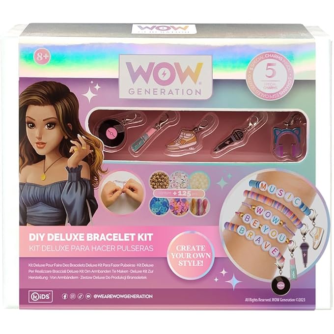 واو جينريشن طقم ديلوكس DIY مع 5 أساور معدنية سحر