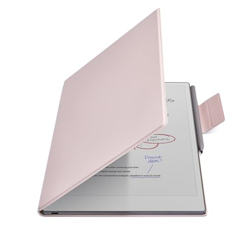 E NET-CASE Case for Remarkable Paper Pro, Premium PU Leather Book Folio with Pen-Buckle, Lightweight Magnetic Case with Auto Sleep/Wake for Remarkable Paper Pro 11.8" 2024 Released (Pink) - Image 1