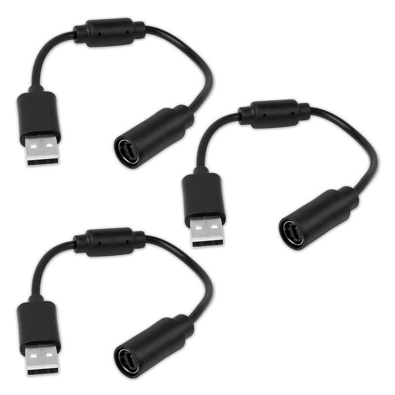SWIUKPHE 3 قطع كابل USB قابل للفصل لجهاز Xbox 360، متوافق مع كابل Rocksmith Real Tone، محول كابل USB لوحدة تحكم Xbox، لجهاز Guitar Hero Dongle لـ Logitech G920، لعجلة سباق Thrustmaster 458 Spider - Image 1
