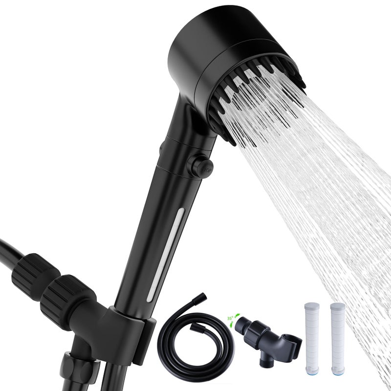 xianshengle Shower Head with Handheld, Shower Heads High Pressure, High Flow Even with Low Water Pressure-Hand Held Showerhead Set,3 Modes Filtered Showerhead with 59â€³Replacement Hose/Bracket/Cotton Filters - Image 1