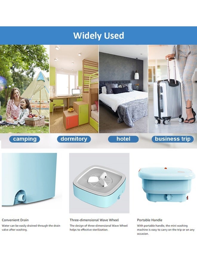 Foldable Washing Machine 12 Liters Large Capacity Small Mini Washing Machine with Drain Pipe and Drain Basket Suitable for Apartment Camping Rv Baby Underwear Washing Machine - Image 5