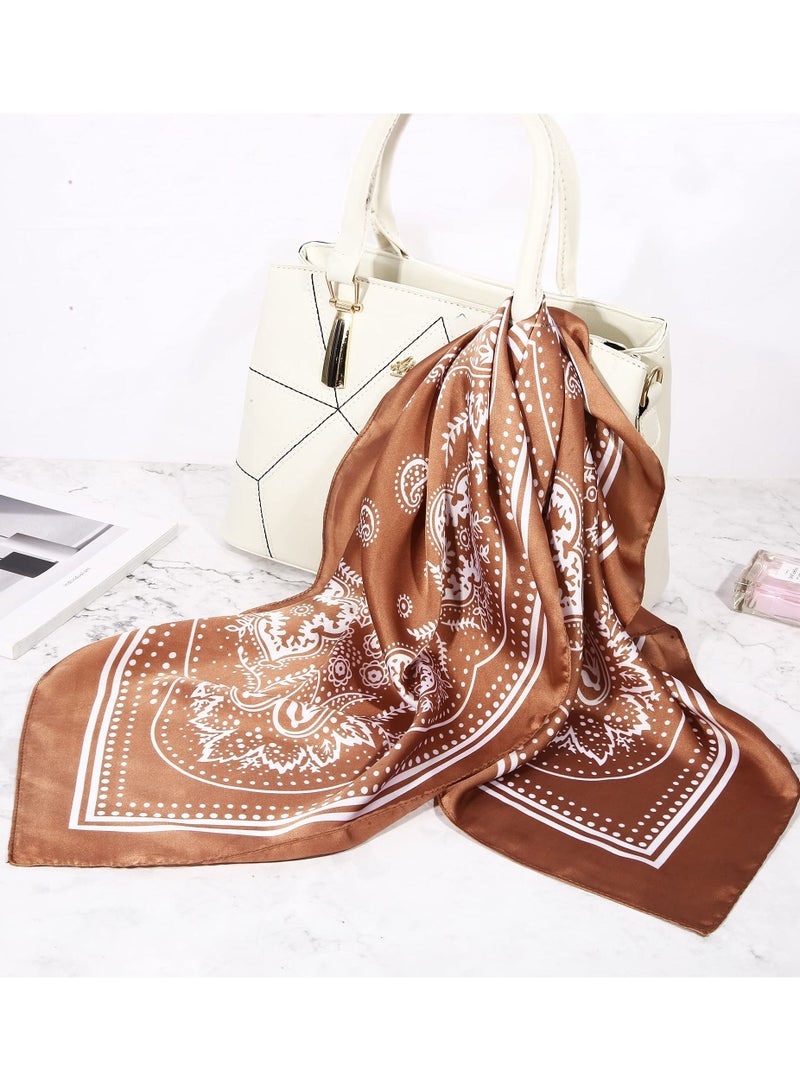 سيوسي وشاح رأس من الساتان من SYOSI 3 قطعة 27.5 قطعة وشاح شعر وشاح رأس حريري وشاح رأس حريري باندانا وشاح لف الشعر والرقبة للنساء والفتيات - Image 5