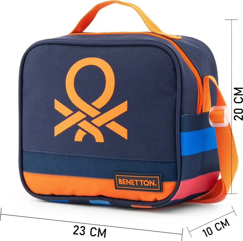 يونايتد كولورز أوف بينتيون . Stripe Detailed Boys Primary School Bag Set