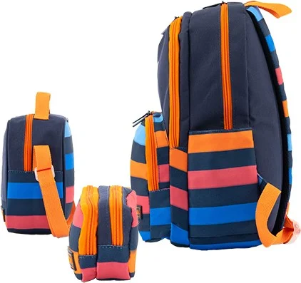 يونايتد كولورز أوف بينتيون . Stripe Detailed Boys Primary School Bag Set