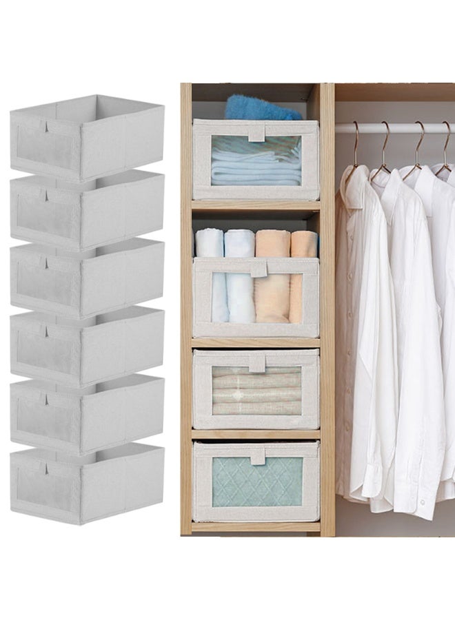 زابروس Clothes Storage Box – Foldable Wardrobe Organizer, Drawer Organizer, Made of Cotton. Ideal for Clothes & Books Storage Washable Closet Storage Basket for Neat and Efficient Organization - Image 1