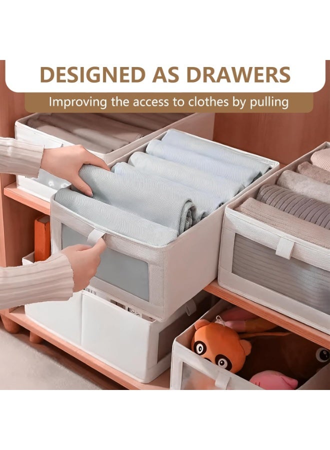 زابروس Clothes Storage Box – Foldable Wardrobe Organizer, Drawer Organizer, Made of Cotton. Ideal for Clothes & Books Storage Washable Closet Storage Basket for Neat and Efficient Organization - Image 5