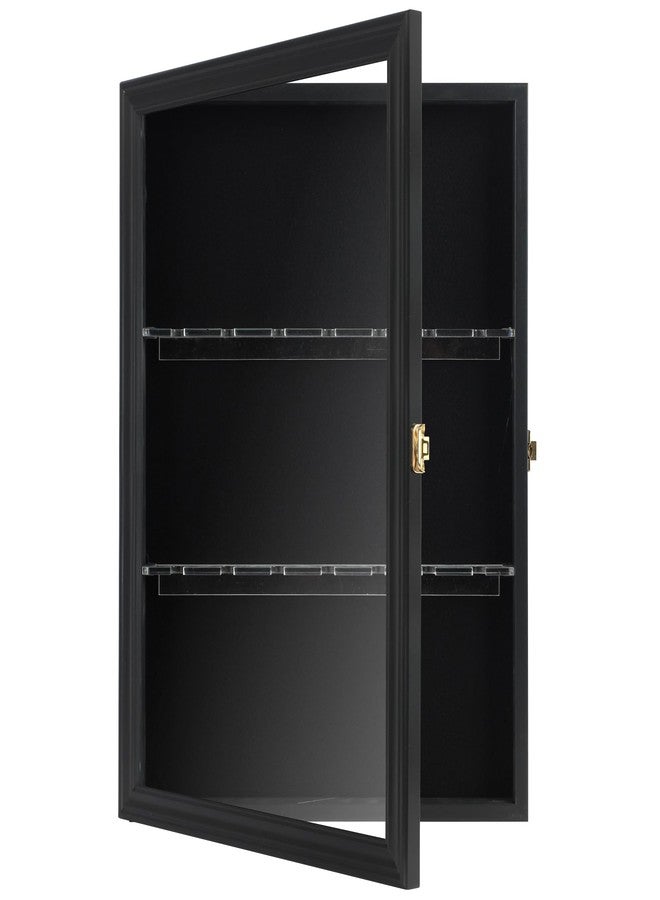 DisplayGifts Magic Wand Display Case for 7 Wands - Lockable Wall Mount Stand Holder | Vertical/Horizontal Hanging Rack Storage Box (Black) Holder Box Rack for Wand Collection - Image 3