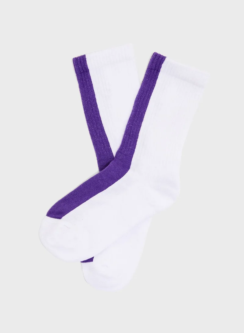 URBAN OUTFITTERS Colorblock Crew Socks