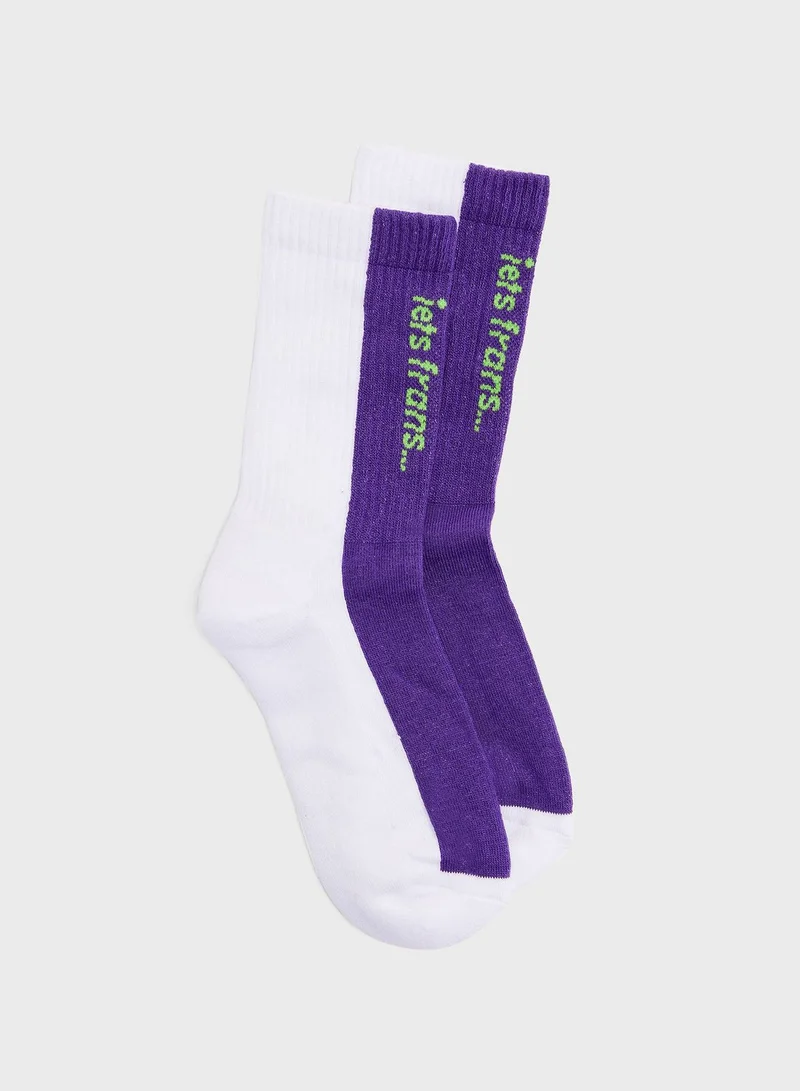 URBAN OUTFITTERS Colorblock Crew Socks