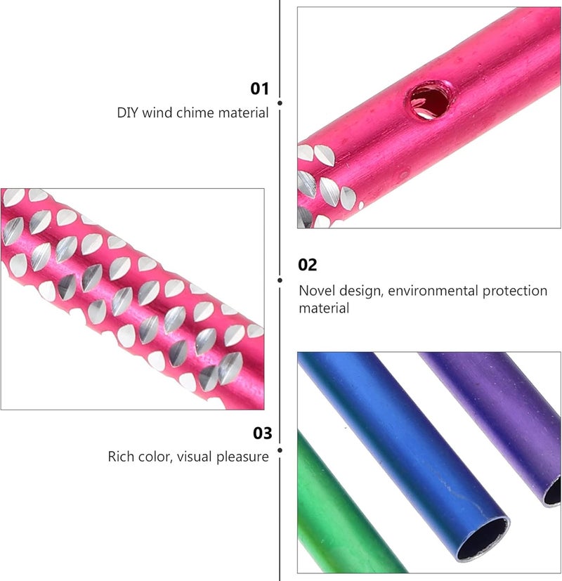 woobles 100pcs Wind Chime Tubes Replacement Aluminum Wind Chime Pipes DIY Wind Chime Parts Colorful Wind Chime Kits for Home Garden Decor (Random Color) - Image 5