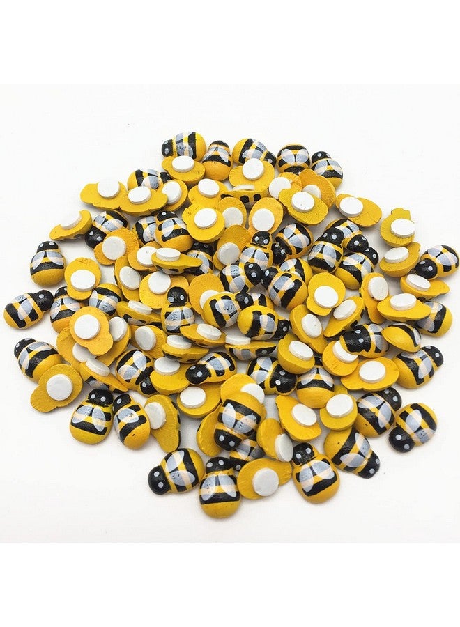 BeeSpring 9X12Mm Wood Bumble Bees Stickers Self Adhesive Easter Crafts Toppers Embellishments For Scrapbooking Cardmaking Pack Of 150 (Yellow) - Image 2