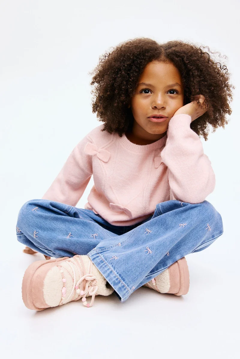 H&M Bow-detail knitted jumper