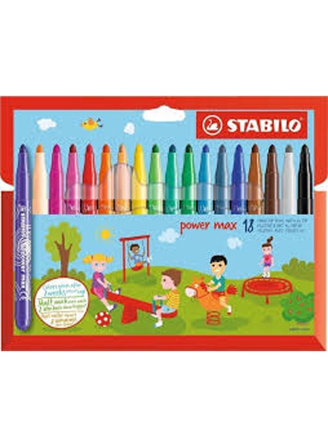 STABILO Powermax Flomaster Set 18 Pcs Wide Multicolour