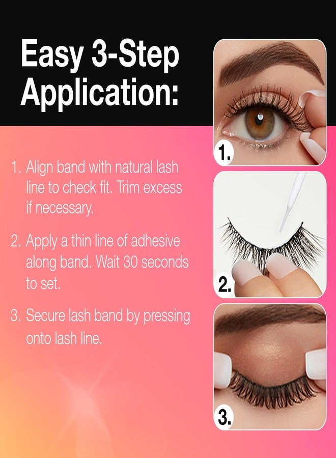 Andrea Strip Lashes Style 104 - Black, Reusable False Eyelashes for Natural to Dramatic Eye Looks, 4 Pairs - Image 5