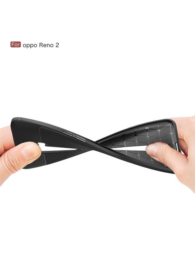 S-TOP Case For OPPO Reno 2 Litchi Texture TPU Shockproof Case - Image 5