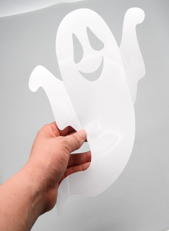 YKZFUI Halloween Ghost Wall Decor -12Pcs 3D Cute Ghost Stickers Window for Halloween Home Decorations Self-Adhesive White Ghost Decals for Halloween Eve Party Decor Indoor Room Decor - Image 2